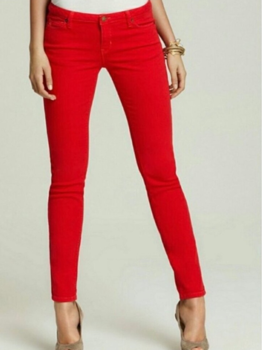 Cisono Woman’s Low Rise Red Jegging Pants, Size S